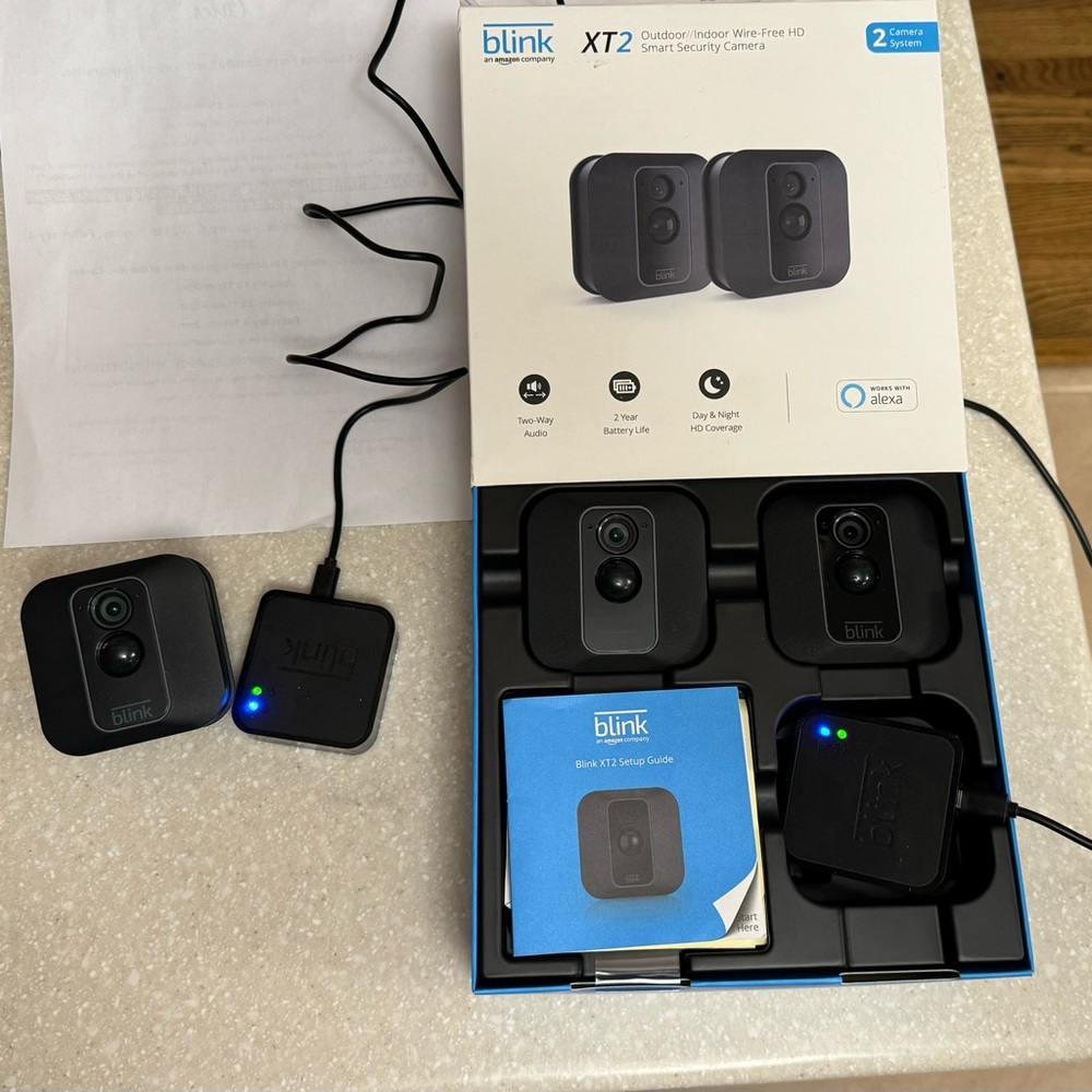 2 - gently used Amazon Blink XT2 wire-free security camera systems